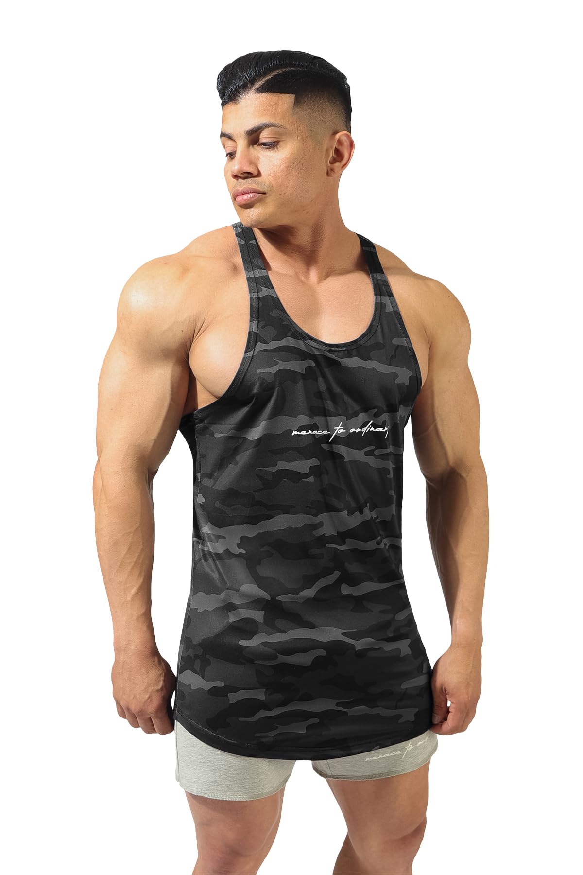 Jed North Men's Camo Graphic Bodybuilding Tank Top - Gym Stringer Racerback for Workout & Bodybuilding | Perfect for Gym, Training & Fitness Enthusiasts