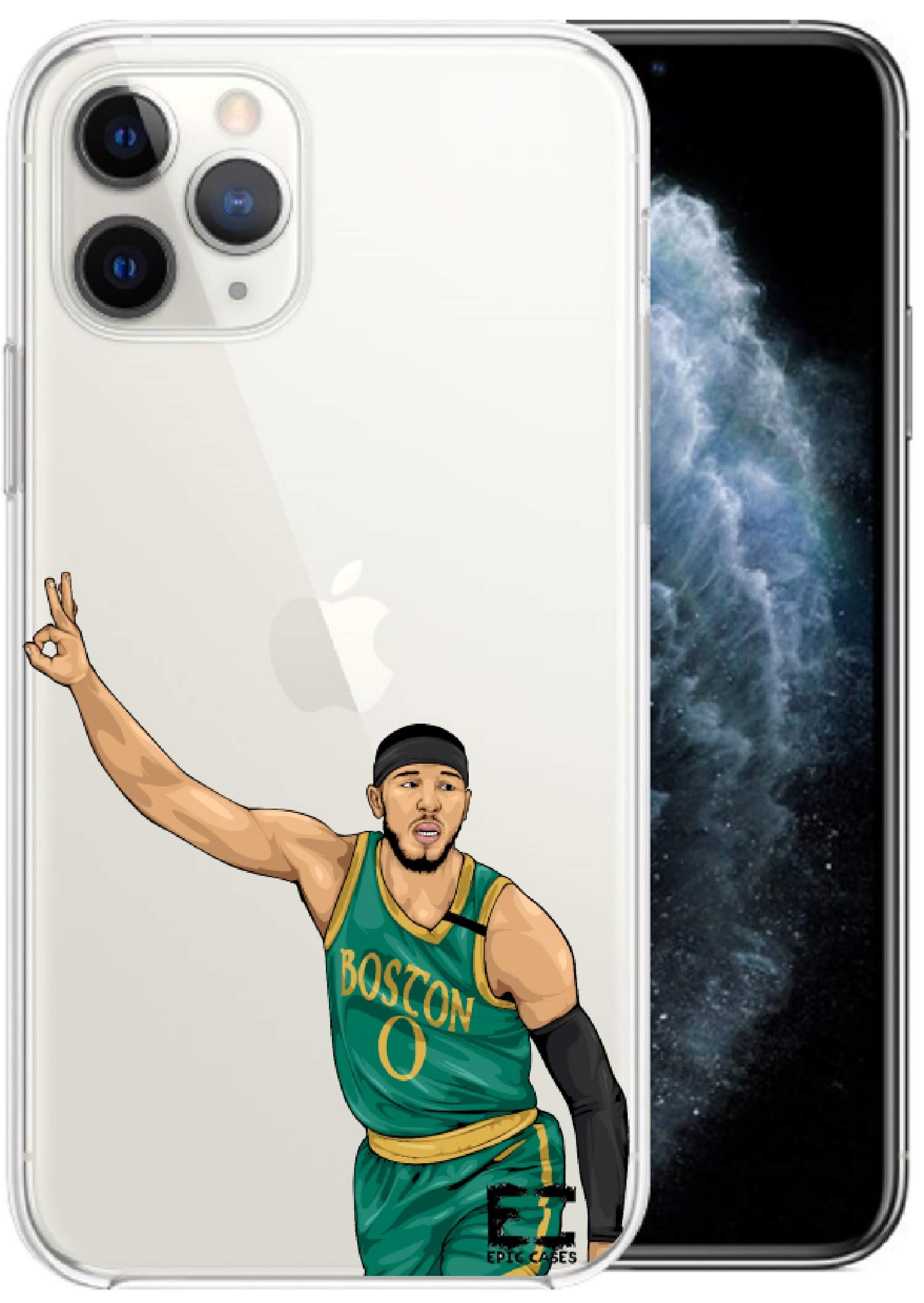 Epic Ultra Slim iPhone 12 Pro Max Case - Crystal Clear TPU Cover with Wireless Charging | Basketball Series (Tatum Design) | Perfect for Daily Protection & Sports Enthusiasts