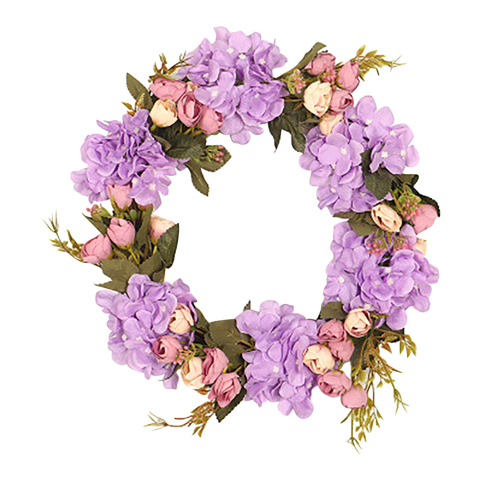 Artificial Flower Wreath for Home Decor - Valentine's Day Wedding Party Decoration with Dried Wild Flowers - Perfect for Front Door, Wall Hanging, and Seasonal Events