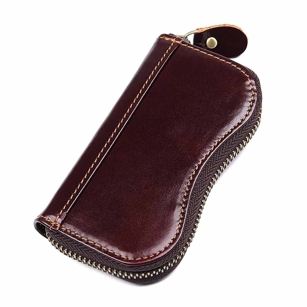 Premium Leather Key Holder for Men & Women - Durable Car Key Bag with Key Chain & Coin Wallet - Perfect for Home, Office, and Travel Organization