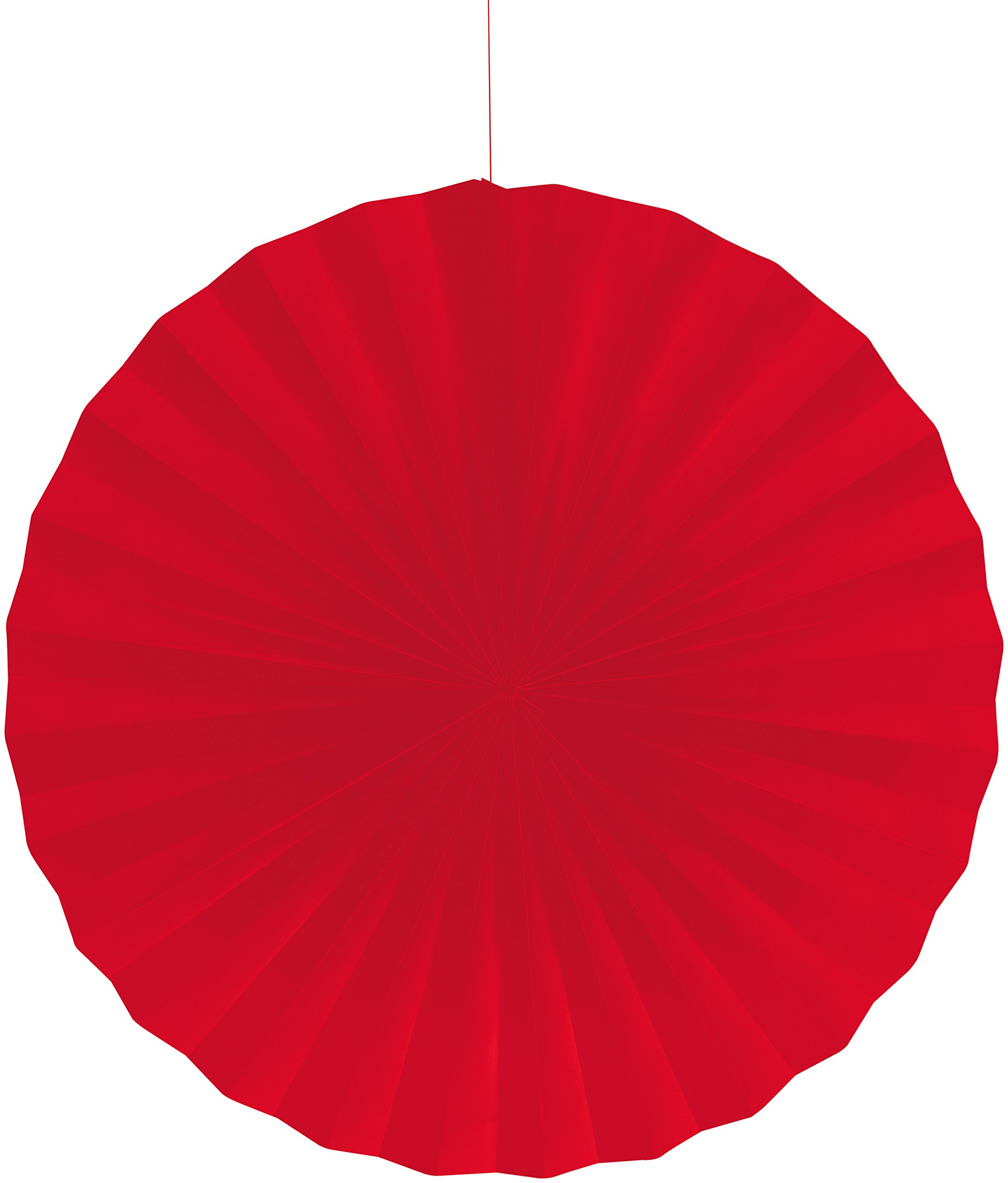 16-Inch Classic Red Paper Fan for Parties & Weddings | Creative Converting Decorative Hand Fan | Perfect for Events, Home Decor & Gifts