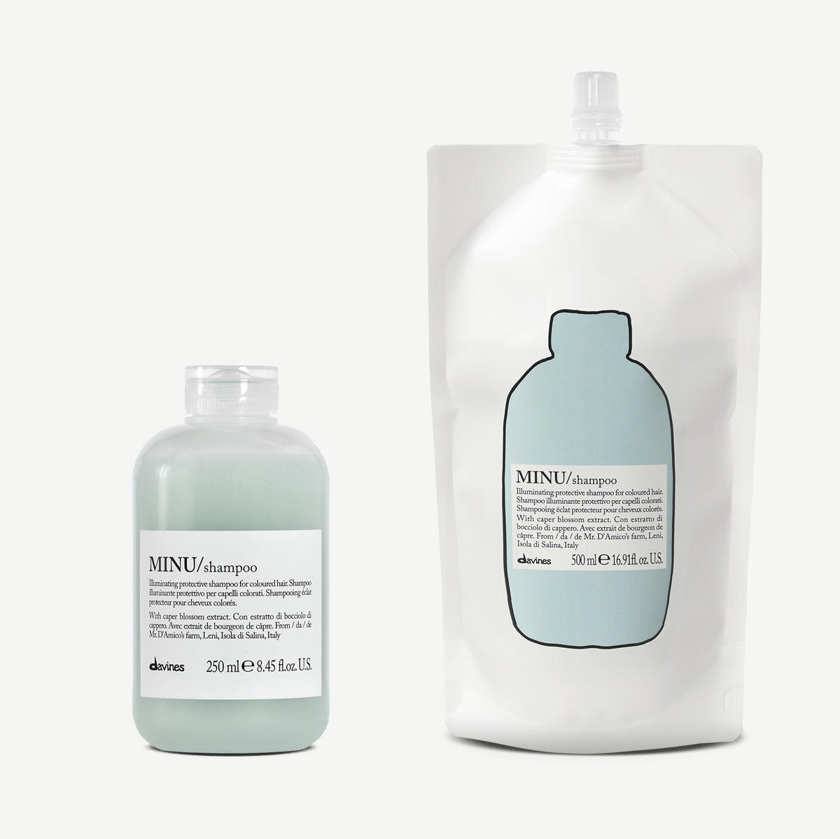 MINU Shampoo Refill Duo Pack - Natural & Gentle Hair Care for Daily Use - Perfect for Home, Travel & Gym
