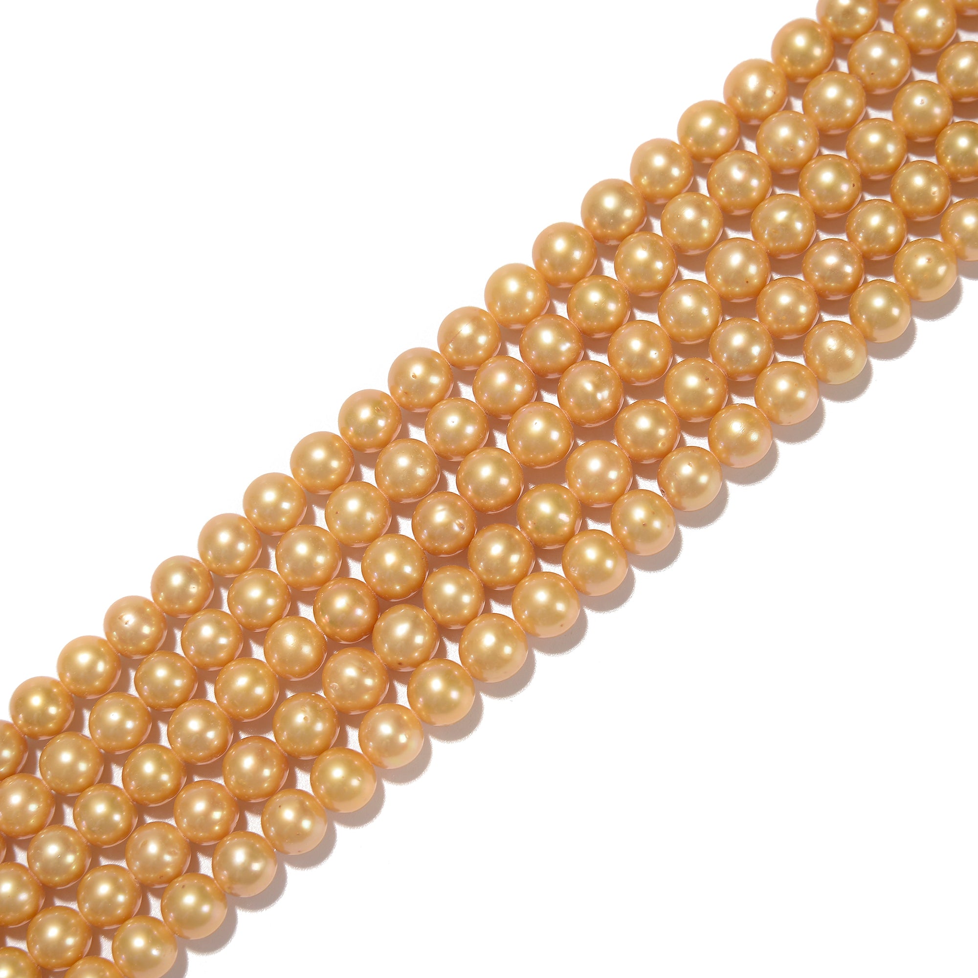 Premium 6-8mm Freshwater Akoya Pearl Beads Strand - 15.5