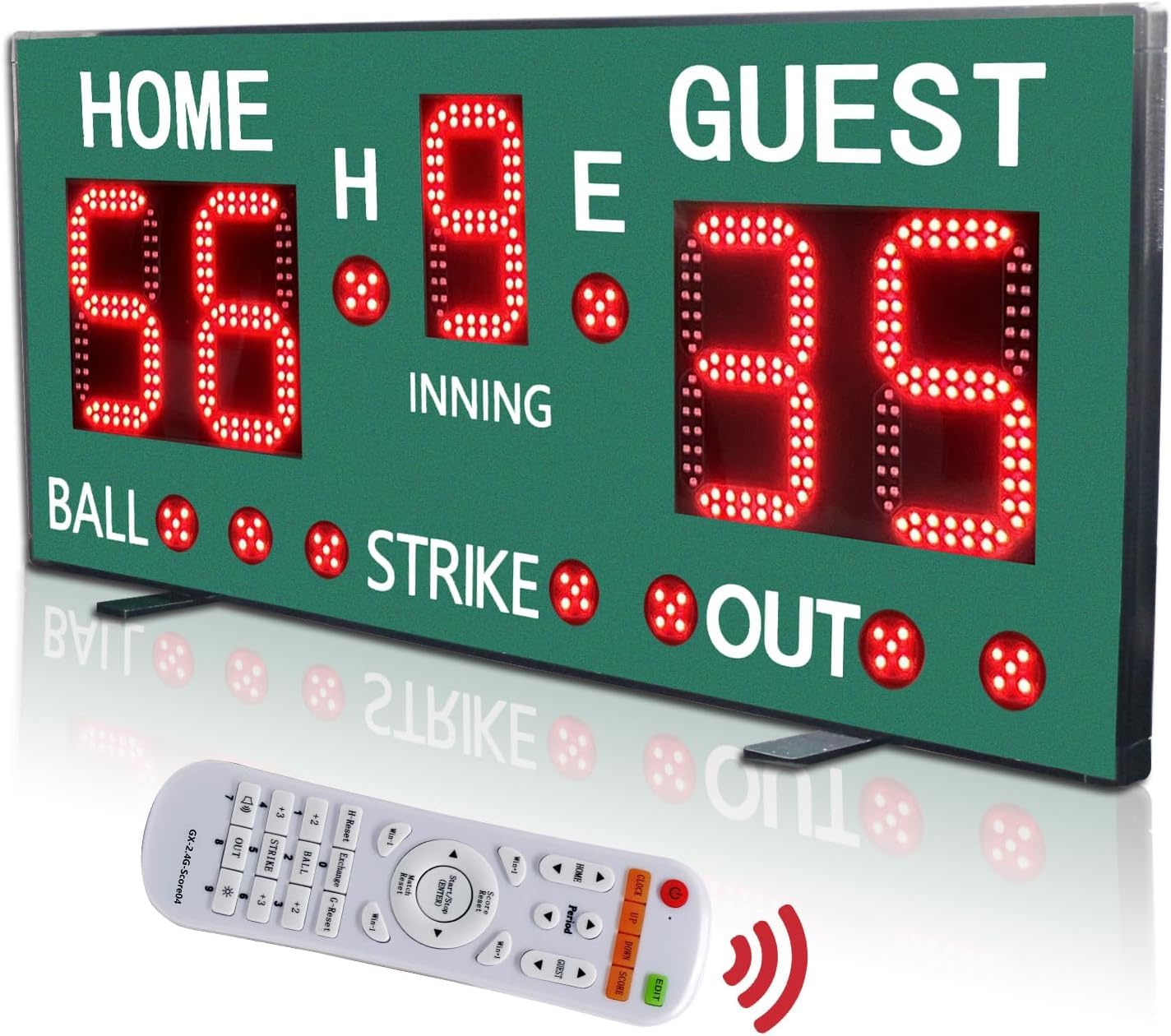 YZ LED Baseball/Softball Scoreboard for Fence - Wireless Digital Score Keeper with Remote Control, Rechargeable Battery, Bright Display for Innings/Balls/Strikes/Outs - Perfect for Outdoor Games, Tournaments & Backyard Practice