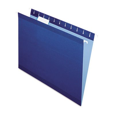 Durable Reinforced Hanging Folders with 1/5 Tab - Letter Size Navy Blue (25/Box) - Perfect for Office Filing, Document Organization & Legal Paper Storage