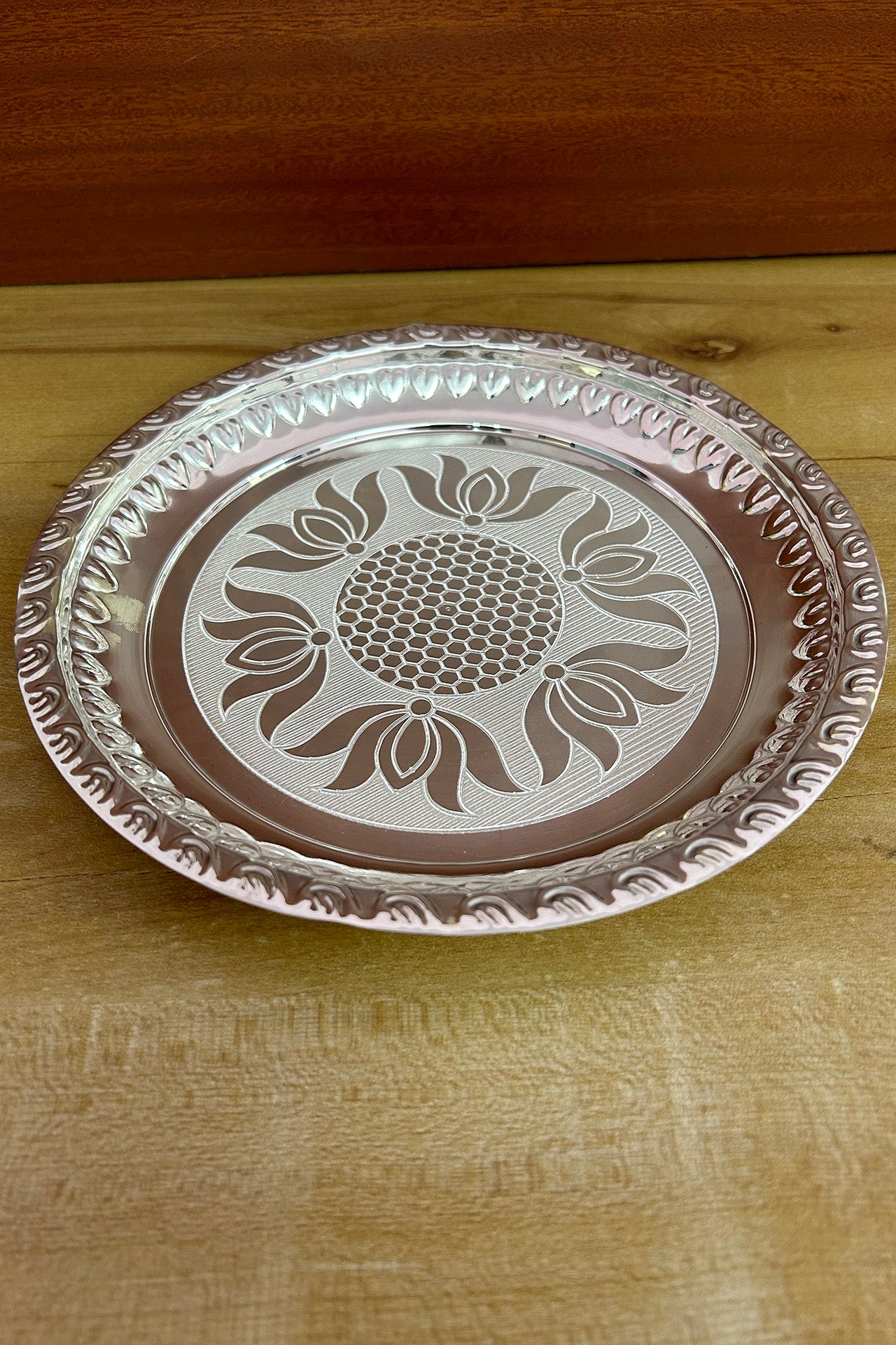 925 Sterling Silver 8.5 Inch Decorative Plate - Elegant Design 44 for Dining Table Centerpiece, Wedding Gift & Home Decor