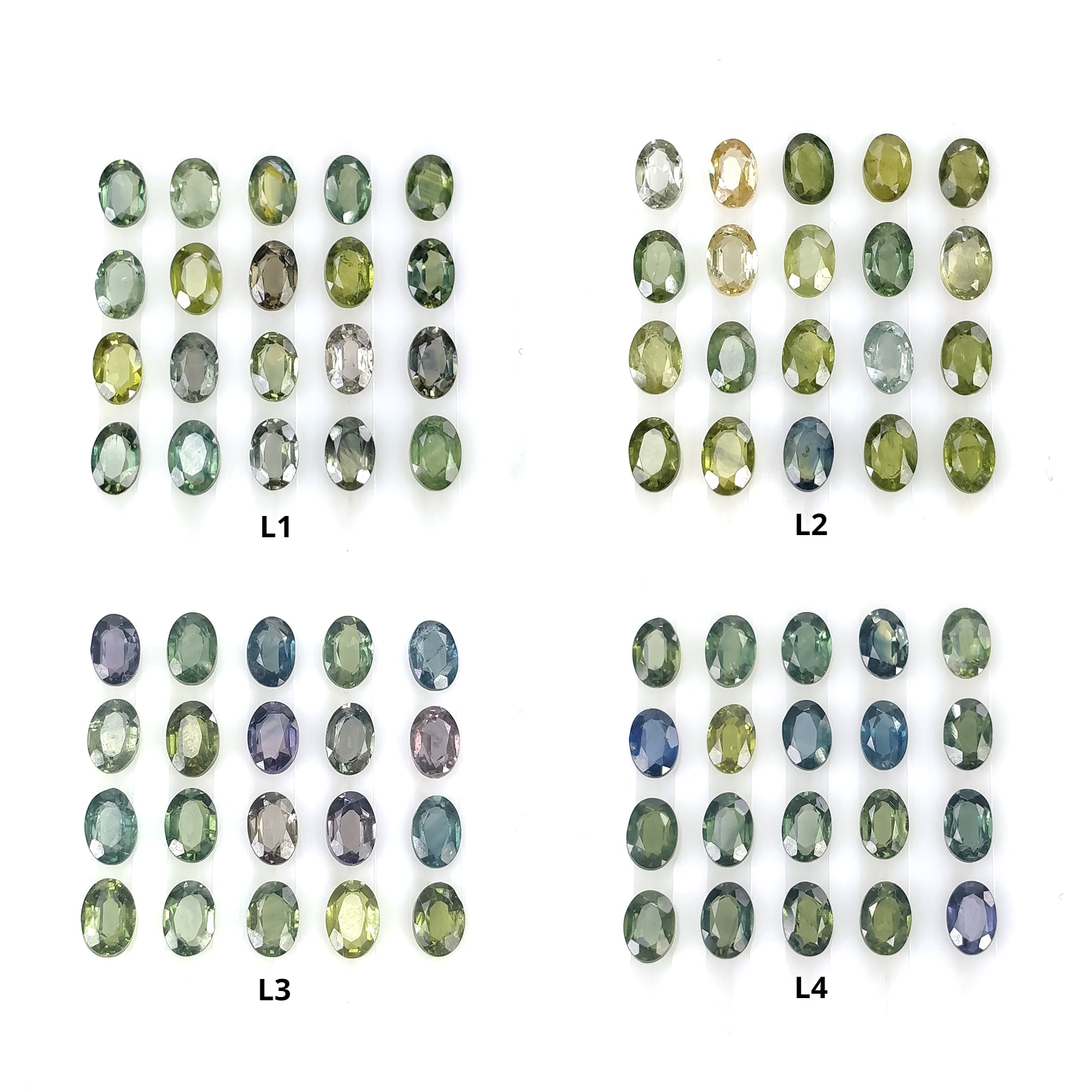 Natural Untreated Green Sapphire Oval Cut Gemstones - 20pcs Multi Sapphire Lot for Jewelry Making, Engagement Rings & Healing Crystals | High Quality Loose Stones for DIY Crafts, Collection & Gifts