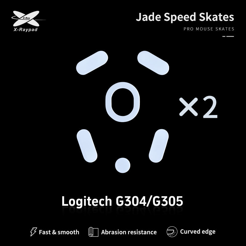 X-Raypad Jade Mouse Skates for Logitech G304/G305 - Ultra Smooth Gliding Gaming Mouse Feet for FPS, MOBA & Esports