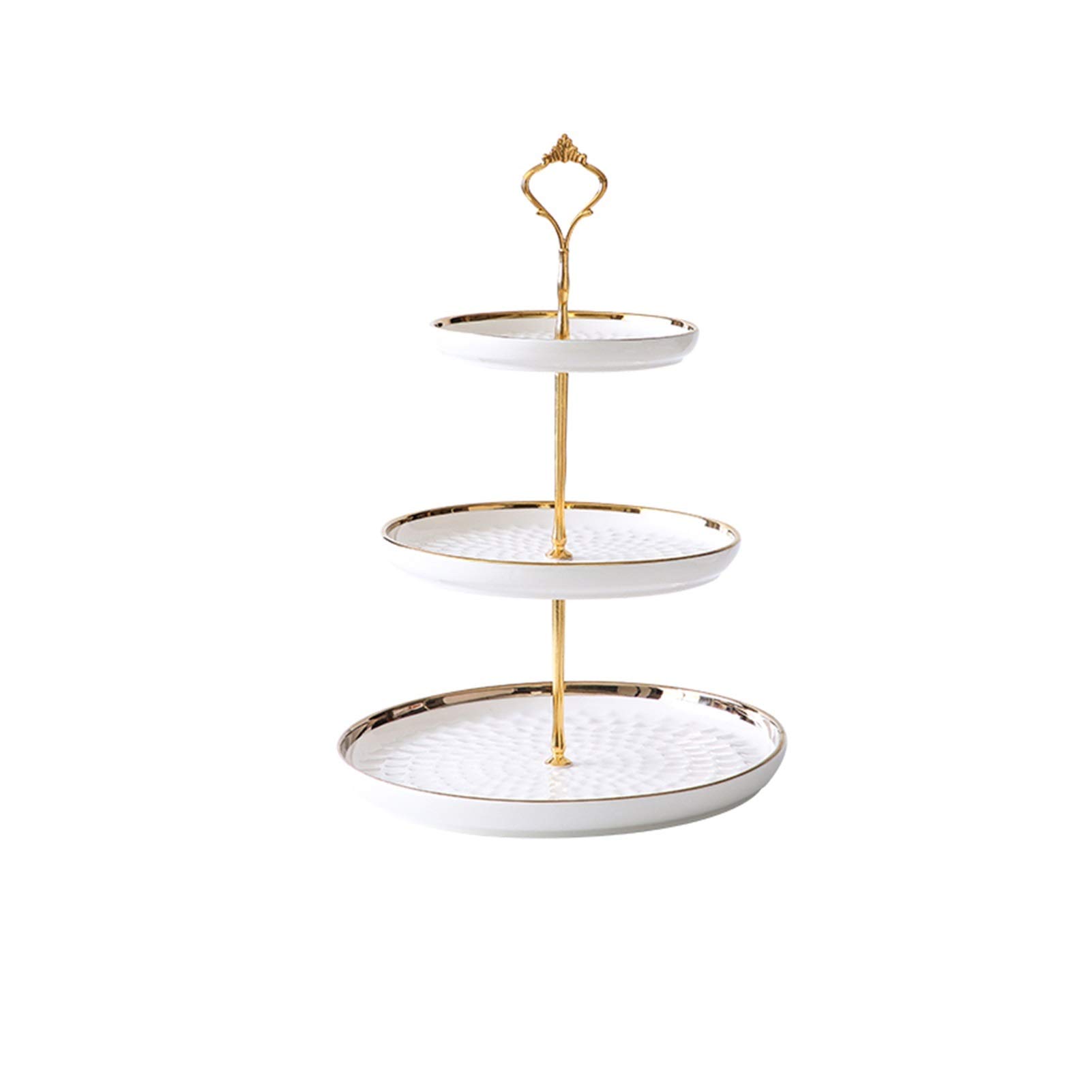 3-Tier Porcelain Cake Stand - Elegant Serving Tray for Fruits, Snacks, Pastries & Desserts | Perfect for Tea Parties, Weddings, Birthdays & Home Decor (White)