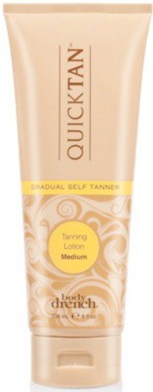 BODY DRENCH Quick Tan Gradual Tanning Lotion - Medium 8 oz | Natural Sunless Self Tanner for Face & Body | Perfect for Beach Vacation & Summer Glow