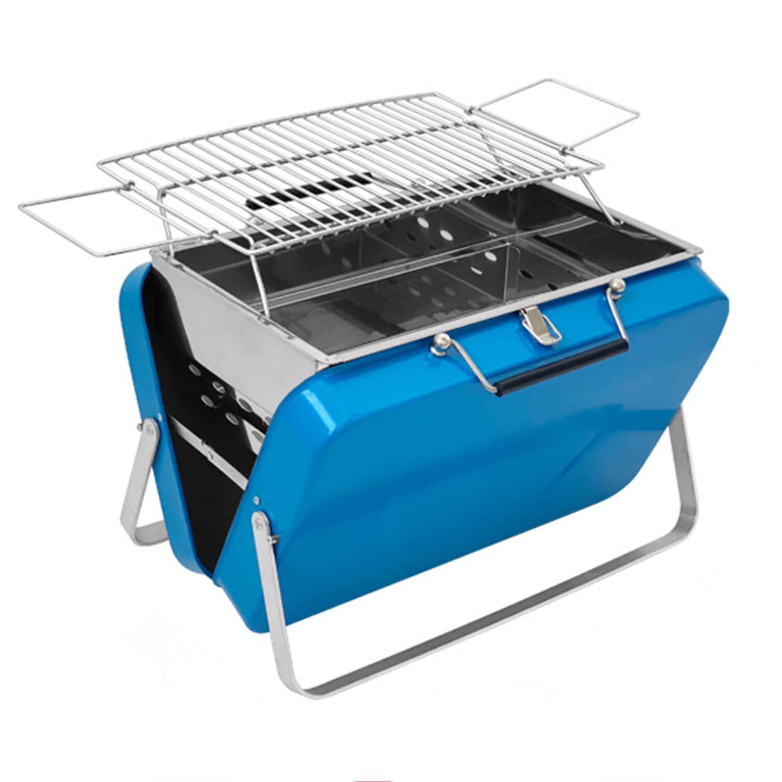 Portable Folding Charcoal BBQ Grill for Outdoor Camping, Picnics & Backyard - Adjustable Height Mini Barbecue Grill for Easy Cooking Anywhere