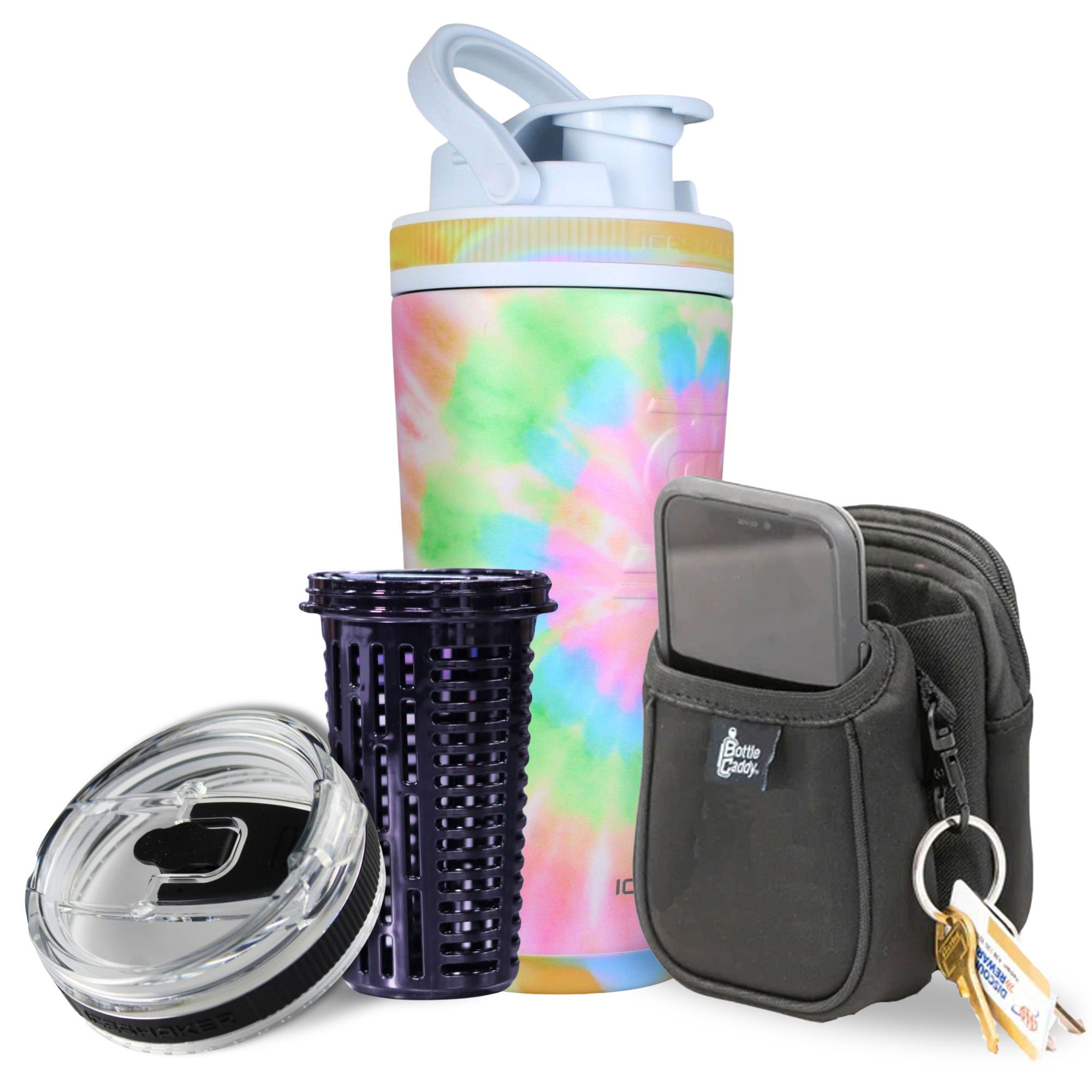 Vibrant Cotton Candy Tie Dye 26oz Insulated Ice Shaker Bottle - Perfect for Gym, Workouts & Outdoor Adventures