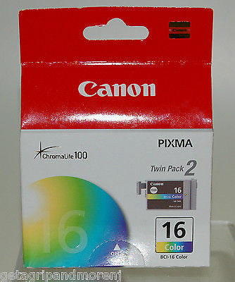 Canon BCI-16 Twin Pack Color Ink Cartridges - Retail Packaging - Compatible with Canon Printers for Home & Office Use