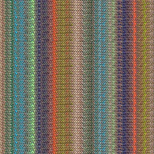 Noro Mirai Yarn 01 - Greens, Blues, Orange & Nut Color Knitting Yarn for Sweaters, Scarves & DIY Crafts | Premium Hand-Dyed Wool Blend