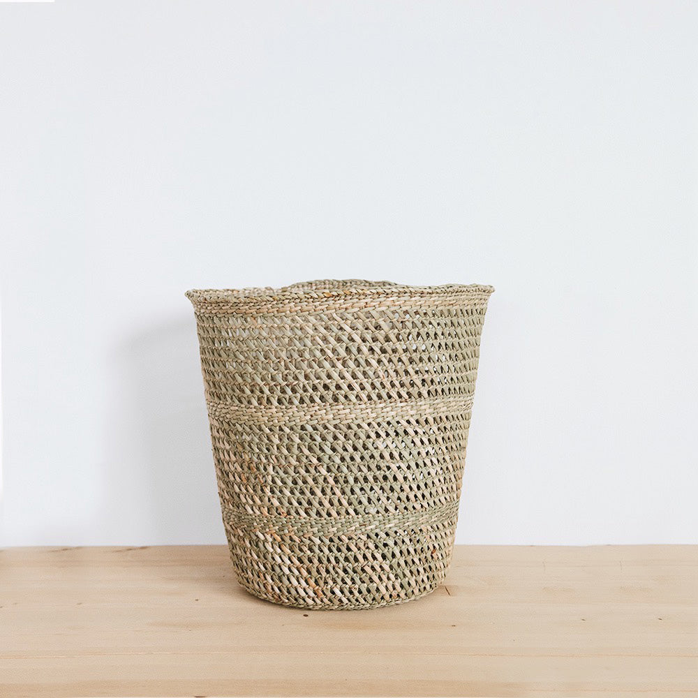 Premium Iringa Bath Basket - Handwoven Natural Fiber Storage Organizer for Bathroom Essentials | Perfect for Spa, Shower, and Home Decor