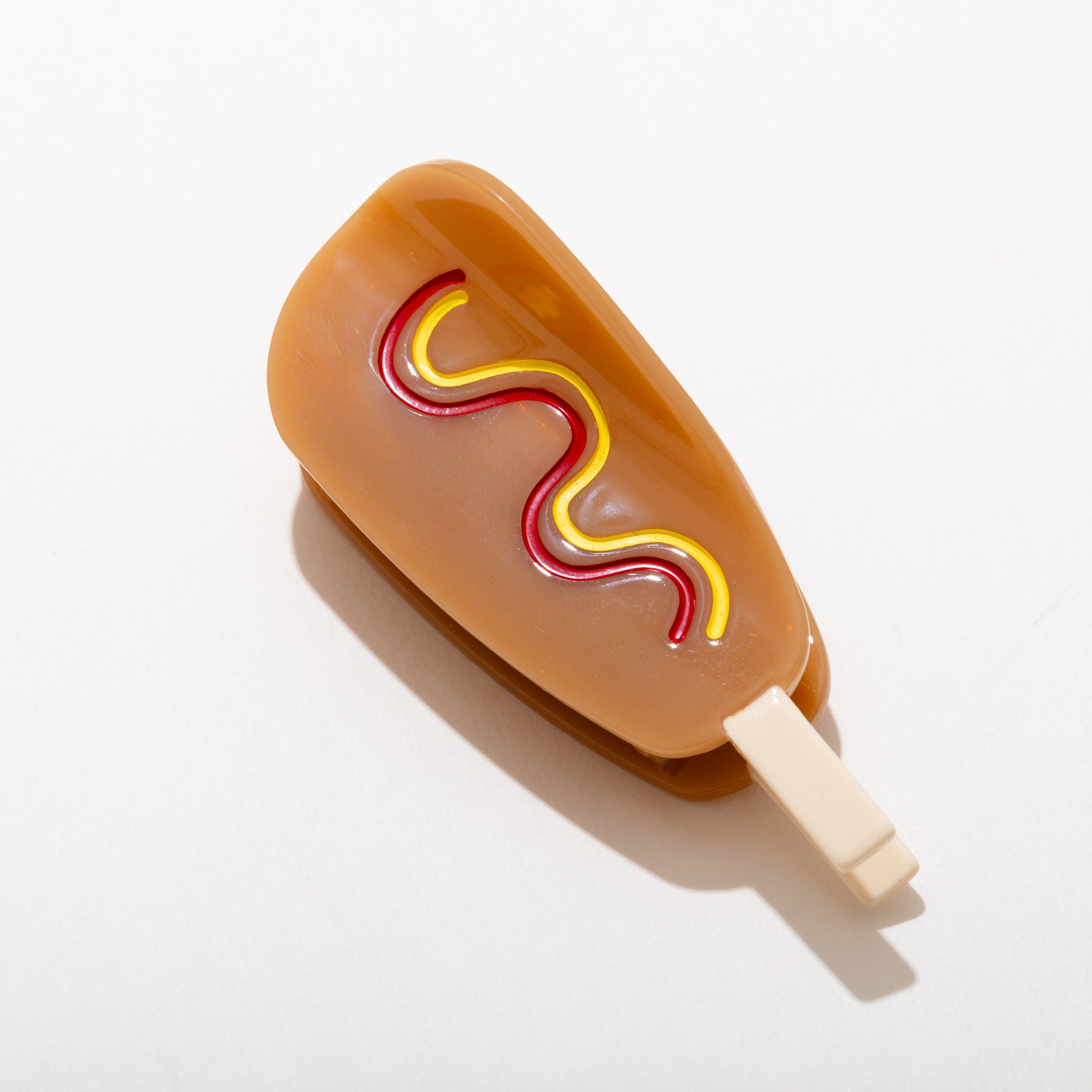 Corn Dog Hair Claw Clip - Fun Food Shaped Hair Accessories for Women & Girls - Perfect for Ponytails, Buns & Updos - Great for Parties, Cosplay & Daily Use