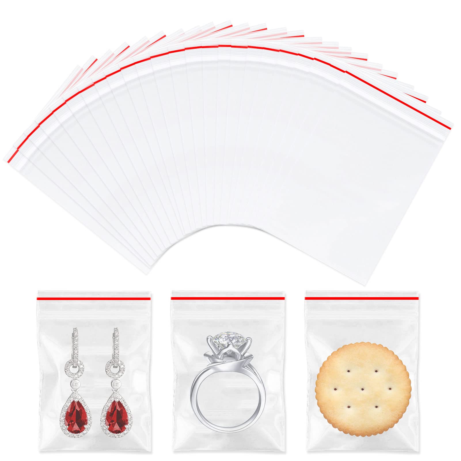 400Pcs 4x6cm Clear Resealable Plastic Bags | Small Ziplock Bags for Jewelry, Earrings, Beads & Sweets Storage | Press Seal Pouches for Organizing Crafts, Snacks & Small Items
