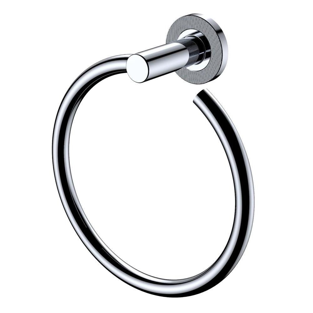 Fienza Axle Hand Towel Ring 83102 - Chrome Finish Bathroom Accessory for Modern & Traditional Home Decor - Perfect for Powder Rooms, Guest Baths & Spa-Style Retreats