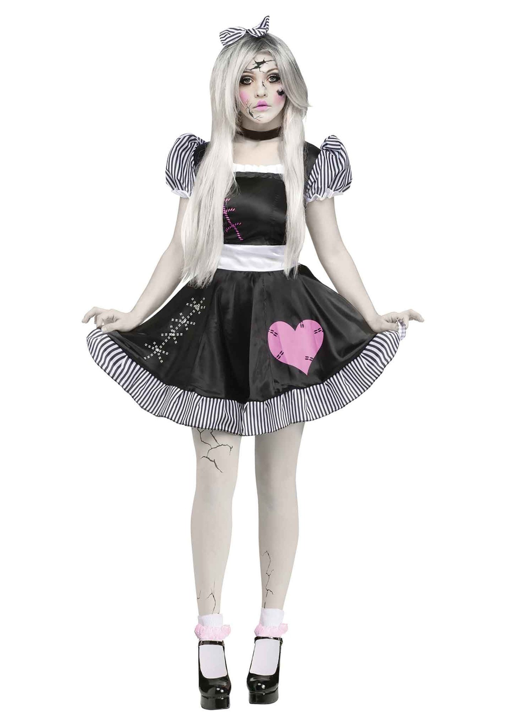 Broken Doll Adult Costume - Spooky Halloween & Cosplay Outfit