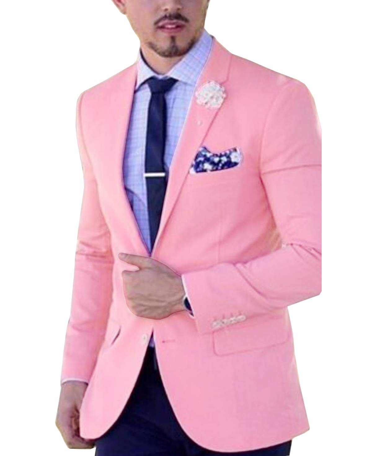 Slim Fit Men's 2-Piece Casual Suit Set - One Button Blazer & Pants for Wedding, Groomsmen, Prom, Business & Formal Events | Tuxedo Outfit for Special Occasions