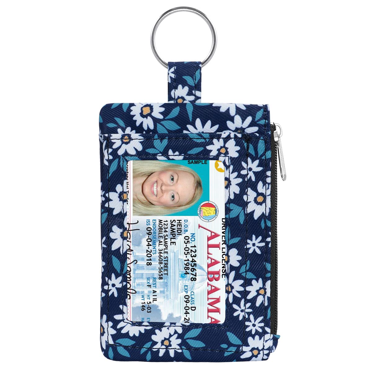KAMO Slim RFID Blocking Zip ID Case - Mini Coin Purse Wallet with Key Ring & Change Pouch | Perfect for Travel, Shopping & Everyday Essentials Organization