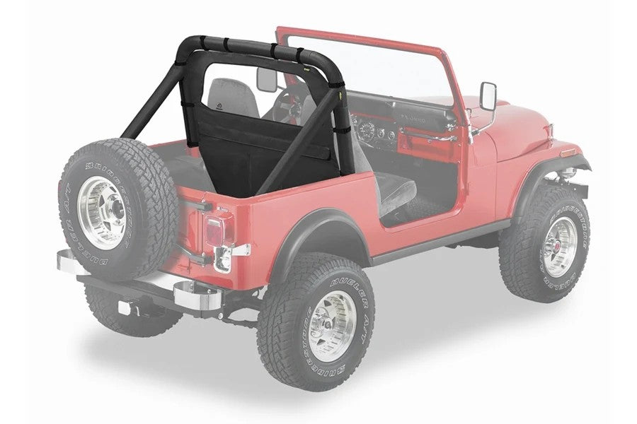 Ford Bronco Bestop Standard Windjammer - Black Crush for CJ5/CJ7/YJ Models | Durable Soft Top Windshield Cover for Off-Roading & Jeep Adventures