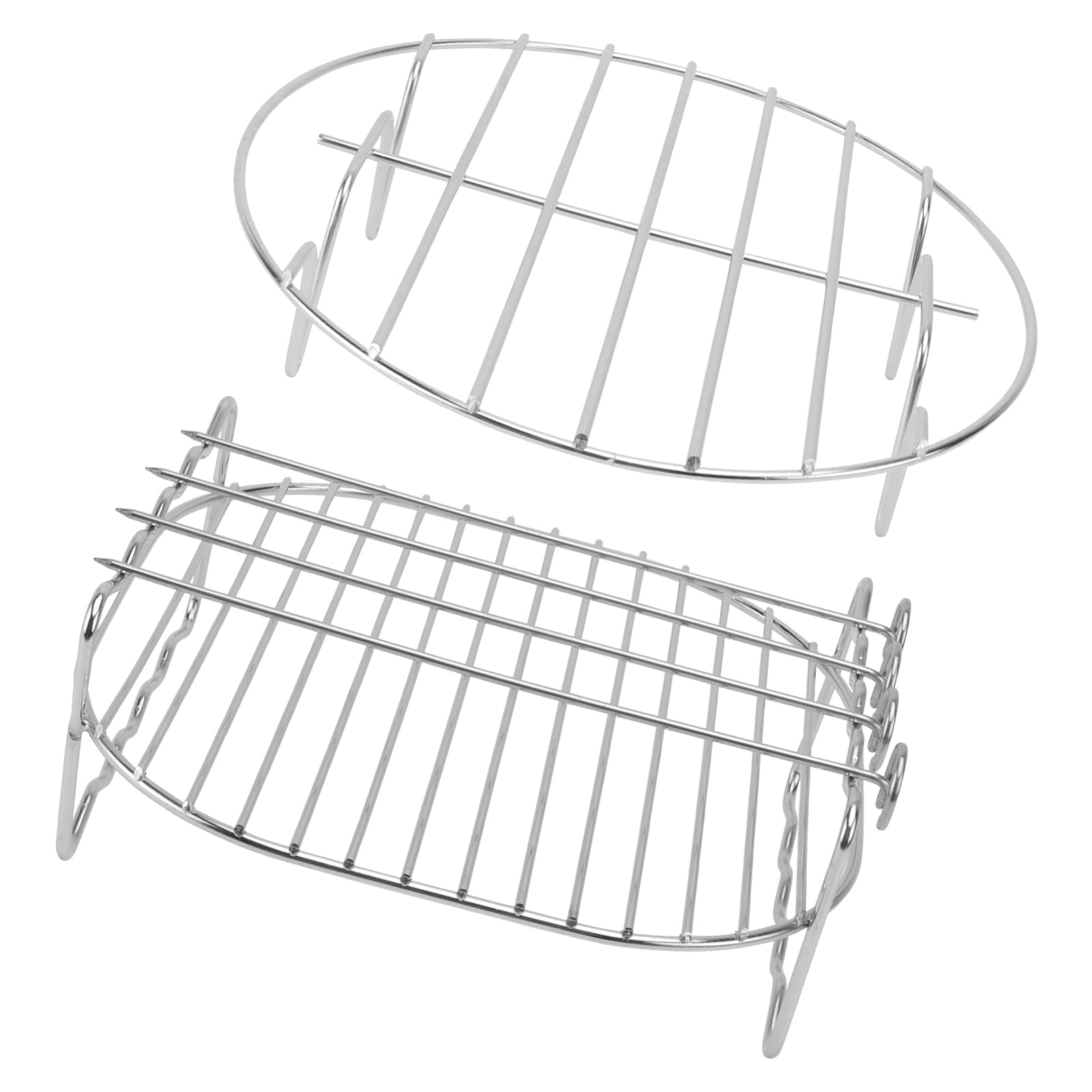 8 Inch Air Fryer Accessories Set - Double Layer Rack with Skewer Grilling Rack, Steaming Rack & BBQ Kabob Sticks for Home Cooking | Perfect for Air Fryer, Oven & Outdoor BBQ
