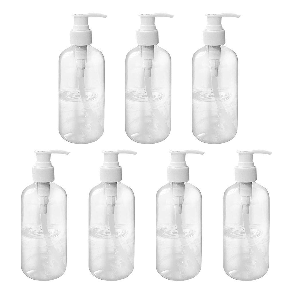 500ml Empty Plastic Soap Pump Dispenser - 7-Piece Travel Size Shampoo & Conditioner Bottles Set (White) - Perfect for Toiletries, Bulk Liquids, and Travel Accessories