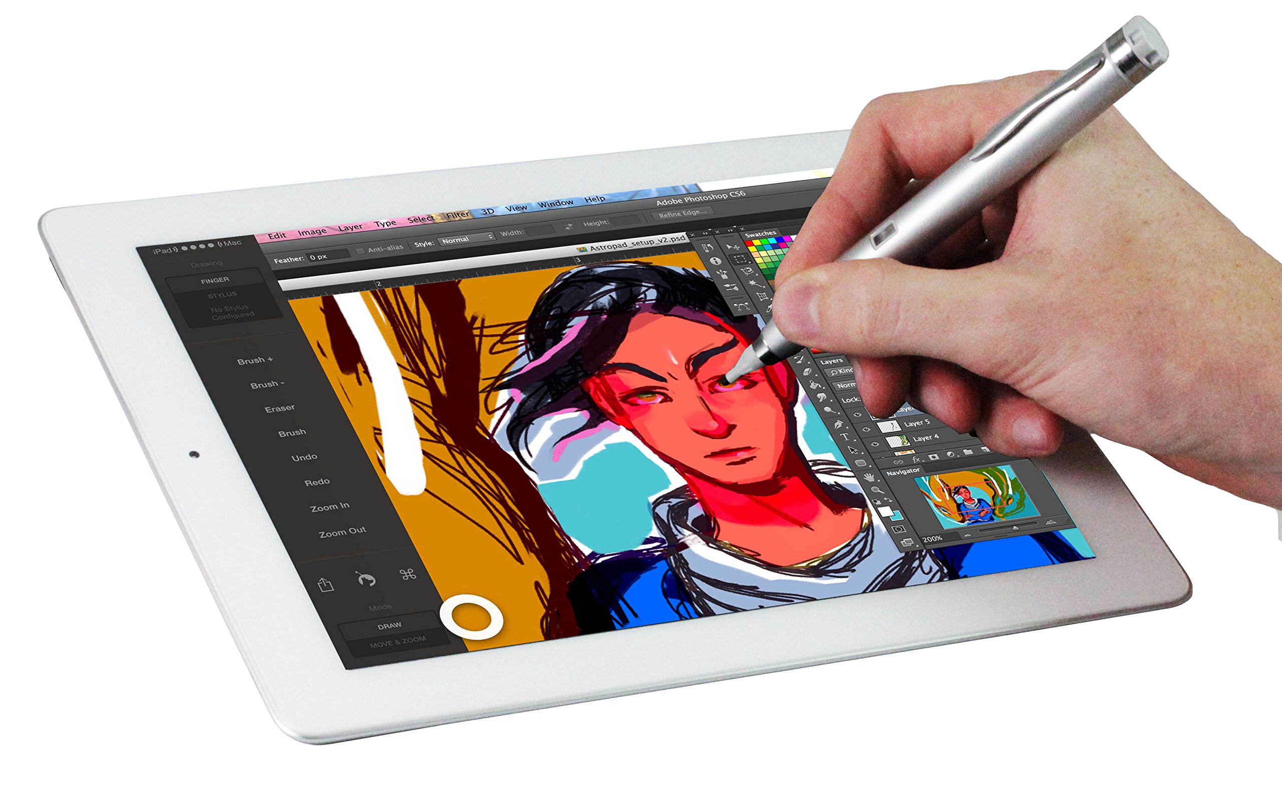 Navitech Silver Fine Point Digital Stylus Pen for Apple iPad - Compatible with iPad Air, iPad Mini 2/3 - Precise Writing & Drawing - Perfect for Note Taking, Sketching & Digital Art