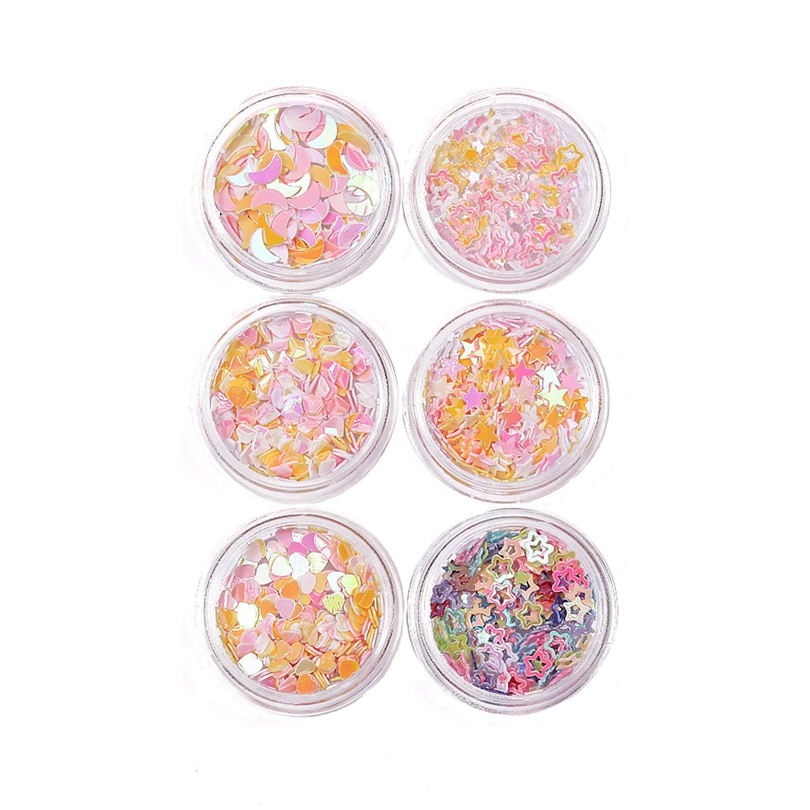 6 Boxes Rubber Gel for Nails - Flat Bottom Diamond Nail Accessories Kit with Sequins for DIY Nail Art | Professional Salon Quality | Perfect for Home Manicures, Parties & Special Occasions
