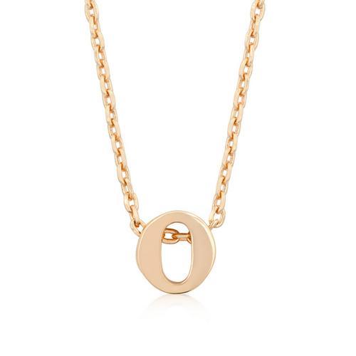 Rose Gold Initial Pendant Necklace - Personalized O Letter Charm for Women - Elegant Layering Jewelry for Everyday Wear & Special Occasions