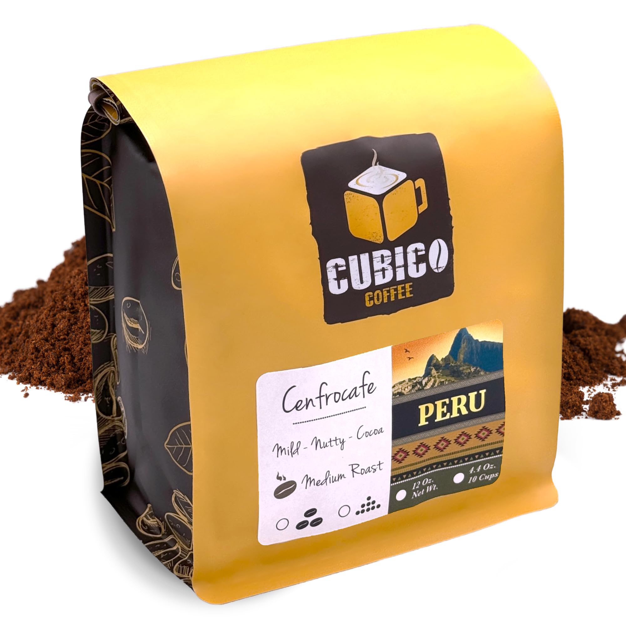 Premium Peru Cenfrocafe Single Origin Fresh Roasted Ground Coffee - 12 Ounce Bag | 100% Arabica Beans | Rich Flavor & Aroma | Perfect for Home Brewing, Office Use & Gifts