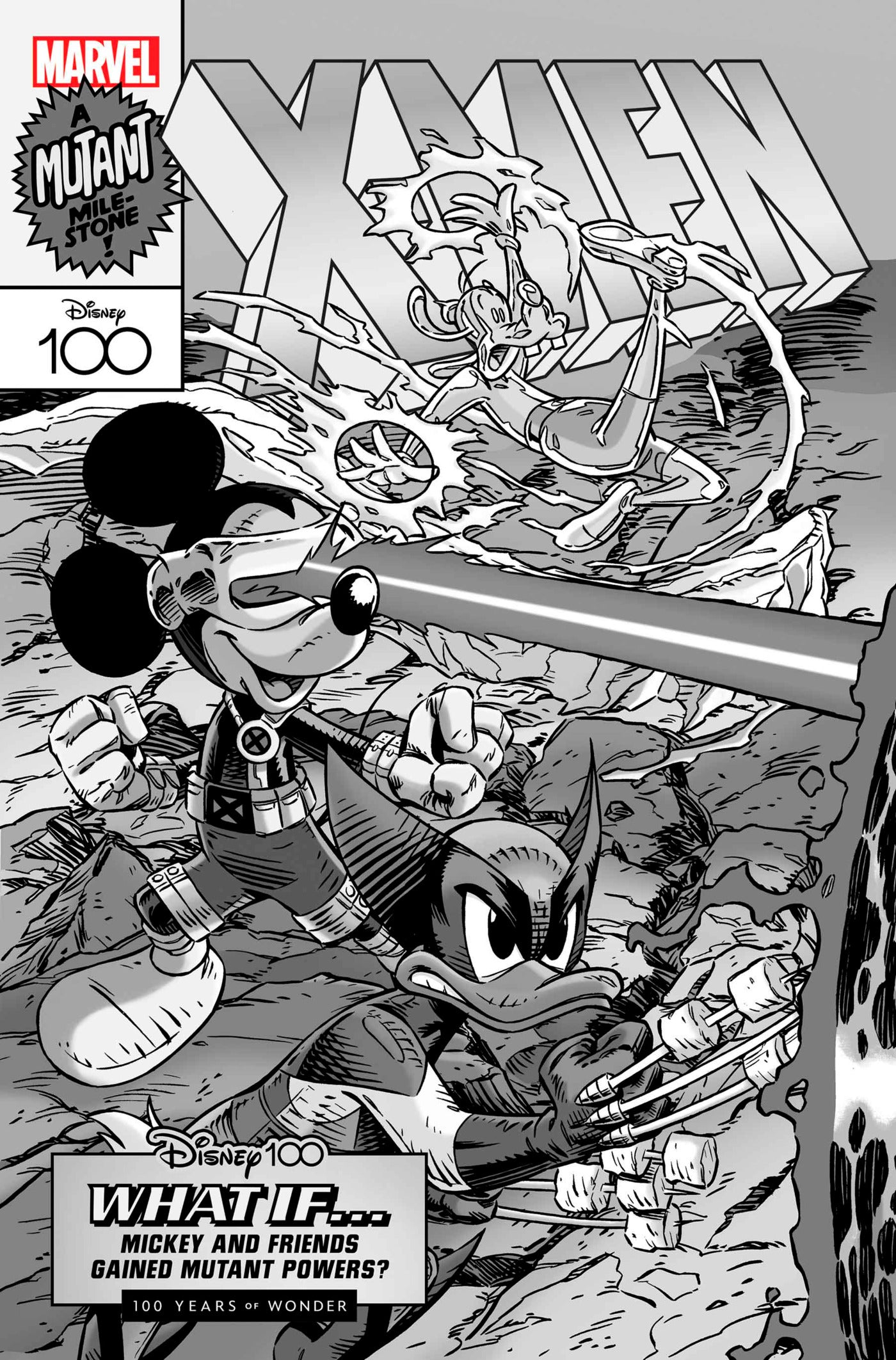 Amazing Spider-Man #39 G 1:100 Vitale Mangiatordi Disney 100 X-Men Black & White Variant - Marvel Comics Collector's Edition for Display & Investment (12/06/2023)