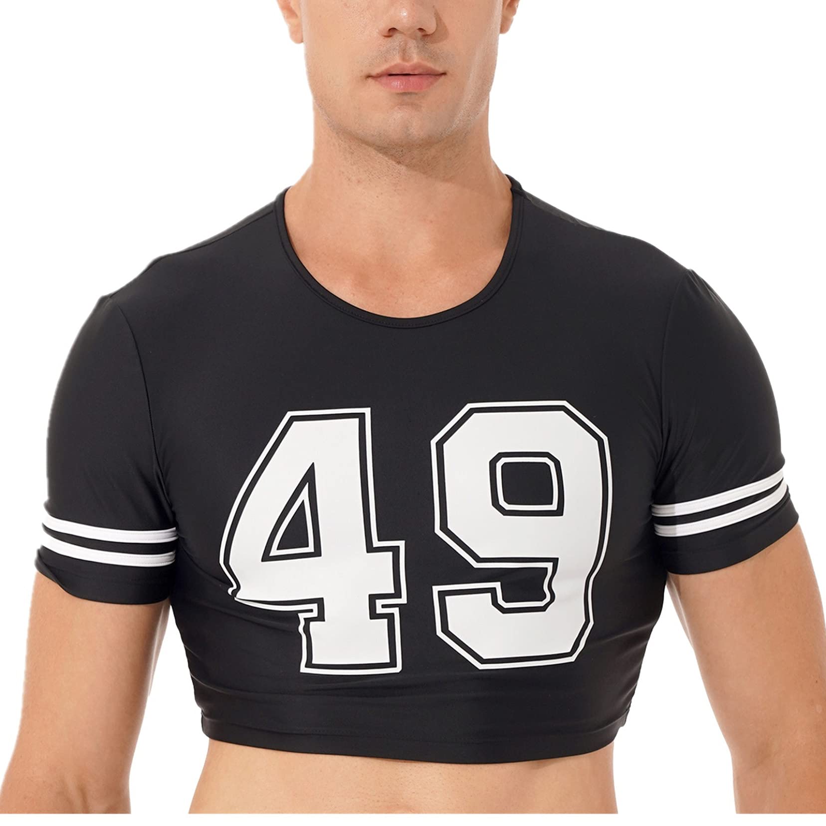 TSSOE Men's Slim Fit Cropped T-Shirt - Workout & Gym Muscle Tee for Fitness & Casual Wear | Breathable & Comfortable Activewear