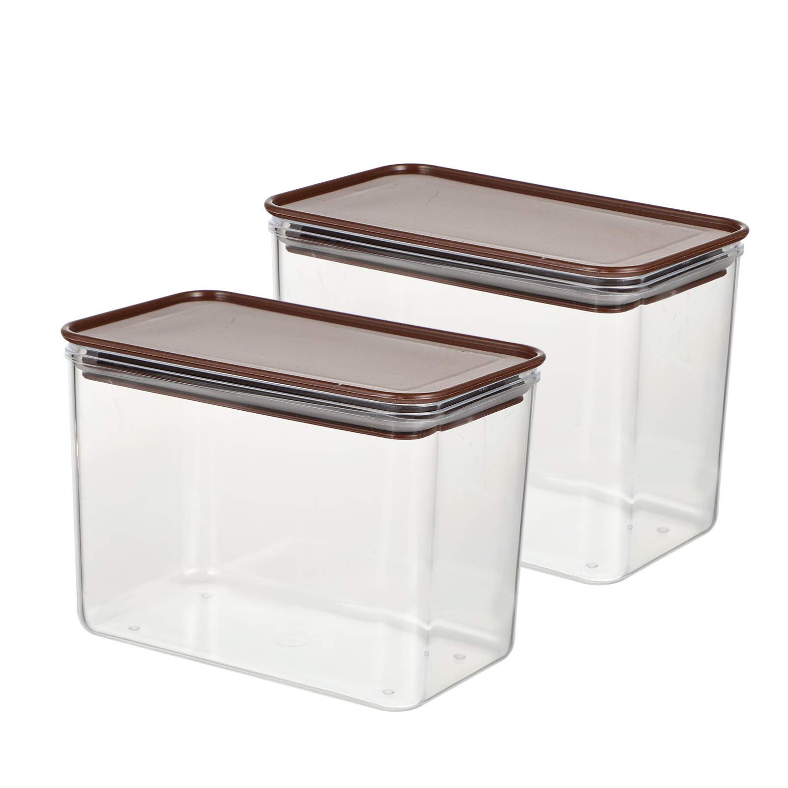 Kisangel 2-Pack 1L Clear Airtight Food Storage Containers with Lids - Tall Dry Food Jars for Flour, Sugar, Cereal & Baking Supplies | Perfect for Kitchen Pantry Organization & Bulk Food Storage