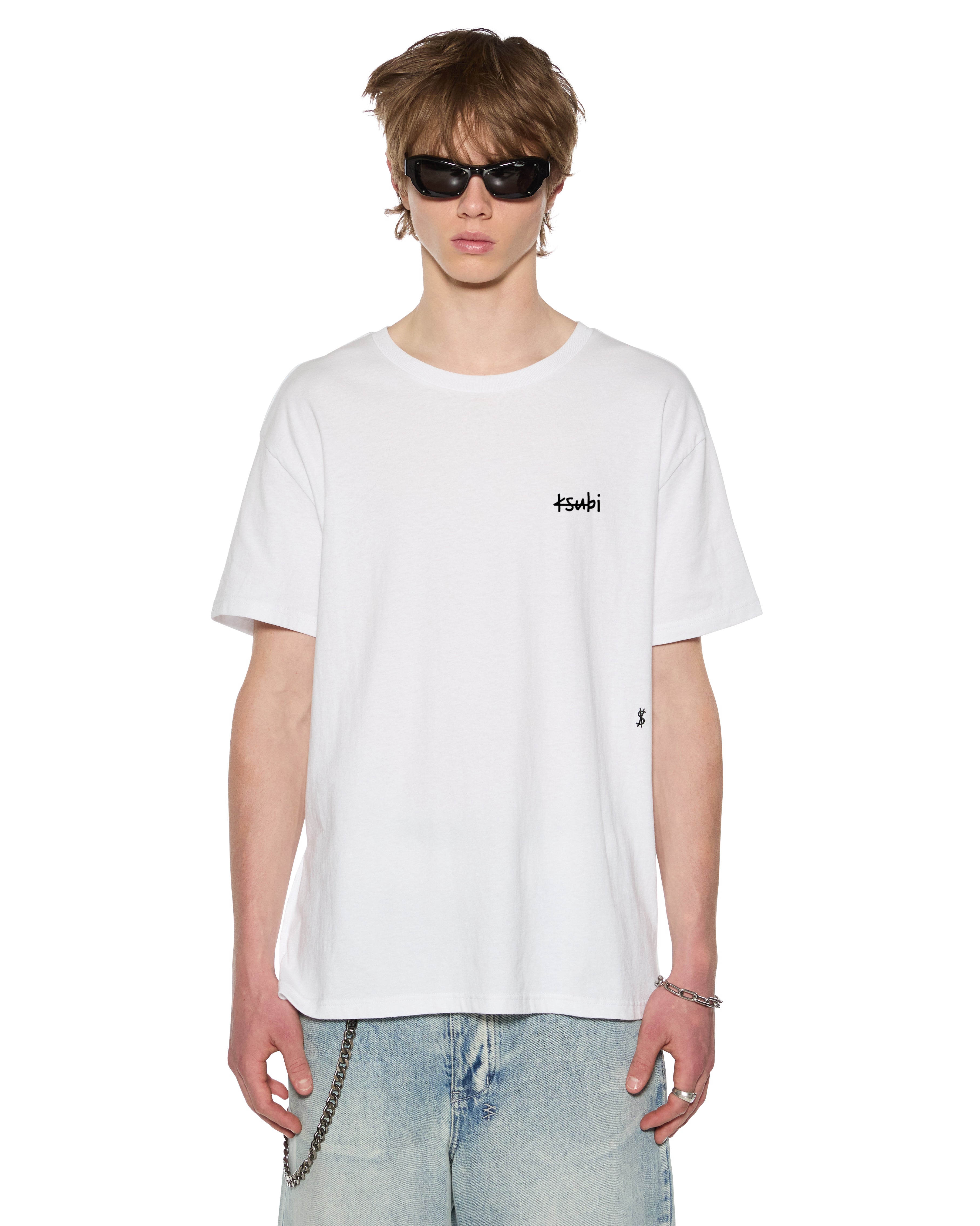 ALL DAY BIGGIE SS TEE WHITE - Premium Cotton Short Sleeve T-Shirt for Men - Casual Wear, Street Style & Everyday Comfort