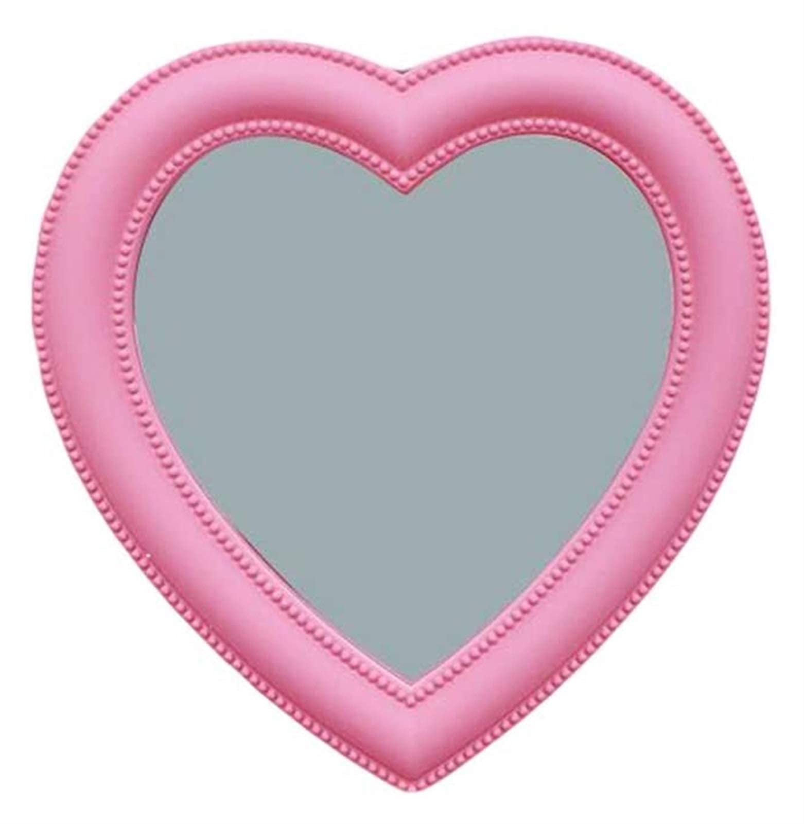 Pink Heart-Shaped Makeup Mirror - Wall Mounted & Desktop Vanity Mirror for Girls, Women | Perfect for Bedroom, Bathroom, Dorm Room Decor & Makeup Application