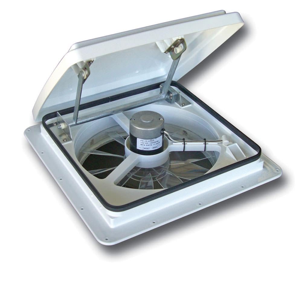 Maxxfan Plus High Powered 10-Speed RV Ventilation Fan - Manual/Remote Control Electric Opening, Easy Ceiling Mount, Rain Sensor Auto-Close, White (00-04000K) | Perfect for RV Camping, Travel Trailers & Motorhomes