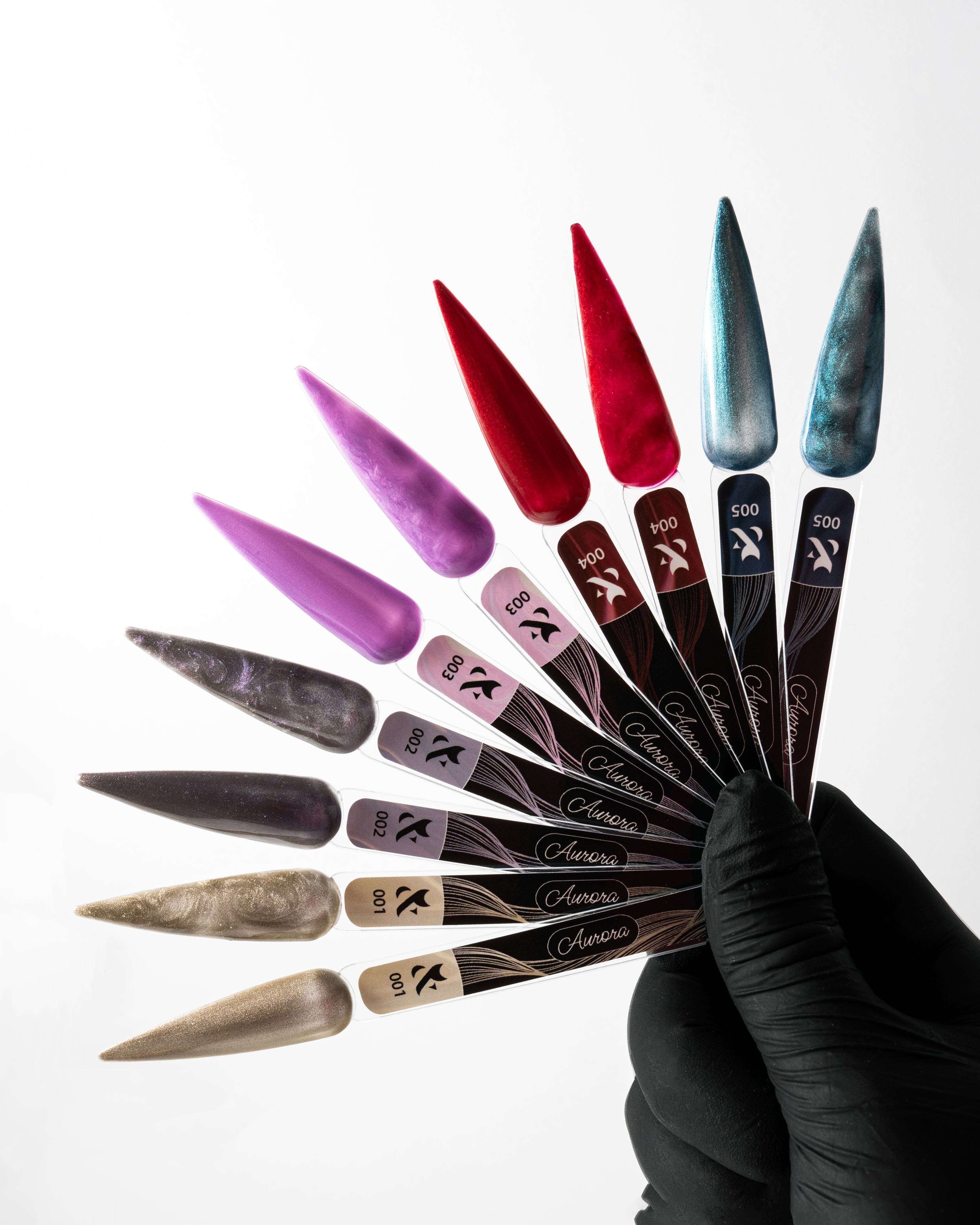 F.O.X Aurora Press On Nails - 5 Piece Set with Glue & Nail File - Full Cover Fake Nails for Women - Perfect for Parties, Weddings & Special Occasions