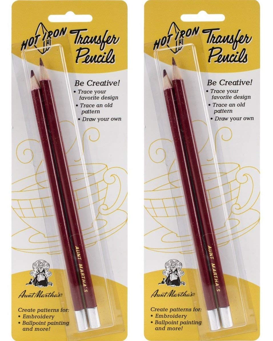 Hot Iron Transfer Pencils for Fabric - 2 Pack | Easy-to-Use Tracing & Embroidery Tools for DIY Crafts, Quilting, and Sewing Projects