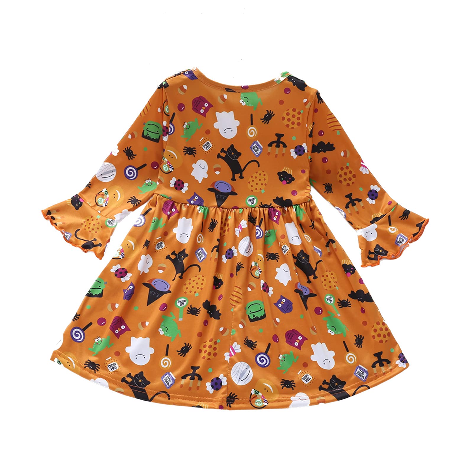 Egmy Toddler Halloween Princess Dress for Girls - Cartoon Printed Baby Dress & Skirt Set (Size 4T) | Perfect for Halloween Costume Parties, Dress-Up Play, and Birthday Celebrations