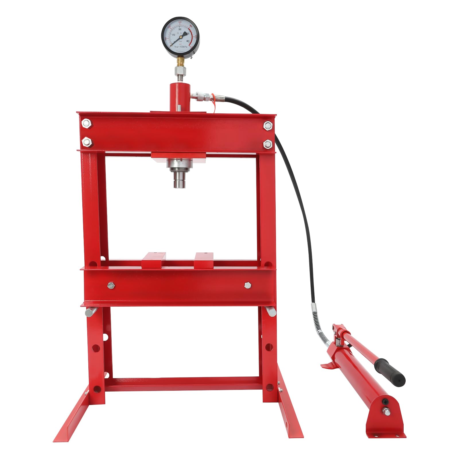 10 Ton Hydraulic Benchtop Press - H-Frame Garage Floor Press with Adjustable Height & Pressure Gauge | Heavy Duty Metalworking, Jewelry Making, Automotive Repair for Home Workshops & DIY Projects
