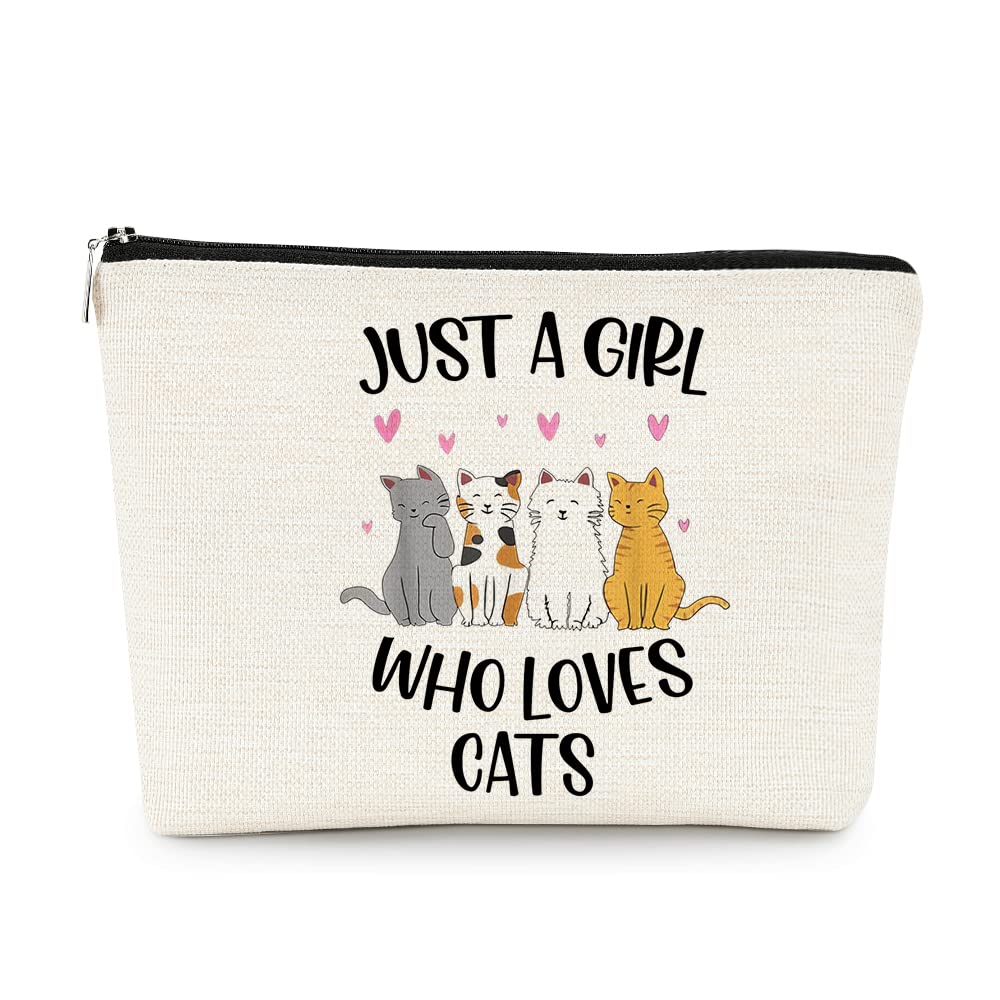 EXUQO Cute Cat Makeup Bag for Cat Lovers - Perfect Cat Mom Gift, Birthday Present & Travel Cosmetic Pouch | Ideal for Cat-Themed Gifts, Women's Accessories & Travel Essentials