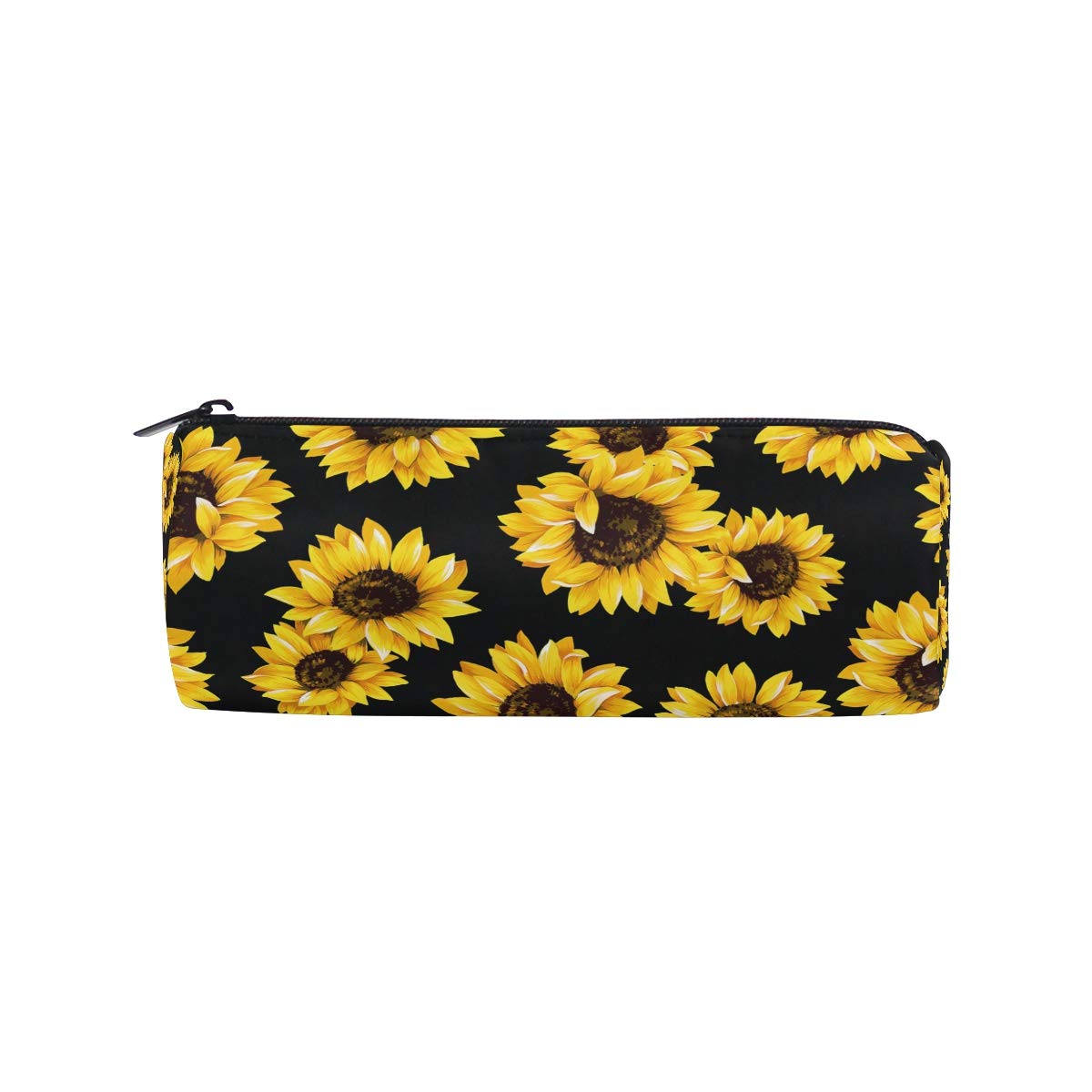 Yellow Sunflower Pencil Case - Large Capacity School Pen Holder for Kids, Office & Travel - Perfect for Makeup, Cosmetics & Stationery Storage