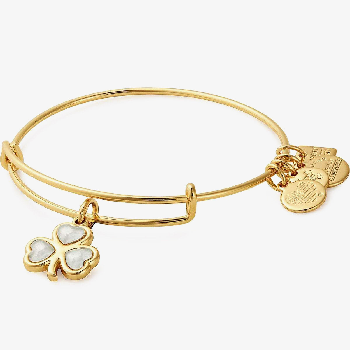 Lucky Crystal Shamrock Charm Bangle Bracelet for Women - Elegant Irish Jewelry Gift for St. Patrick's Day, Birthday & Everyday Wear