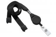 Black Badge Reel Lanyards for ID Cards & Keys - Office & Event Use