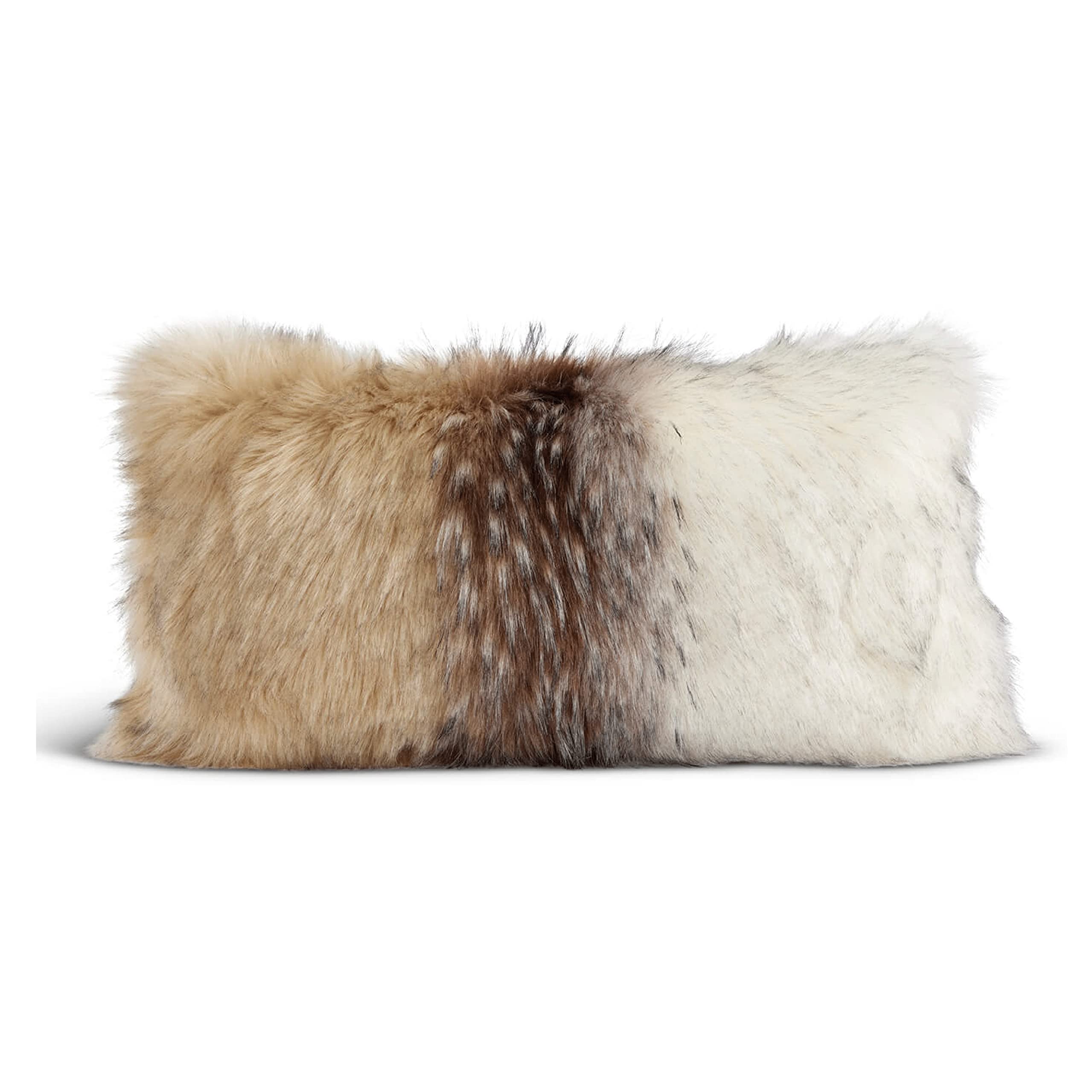 Fabulous-Furs Donna Salyers Faux-Fur Throw Pillow - Ultra Soft Plush Accent Cushion (12x22 Inches) - Arctic Wolf Design - Perfect for Sofa, Bed & Home Decor