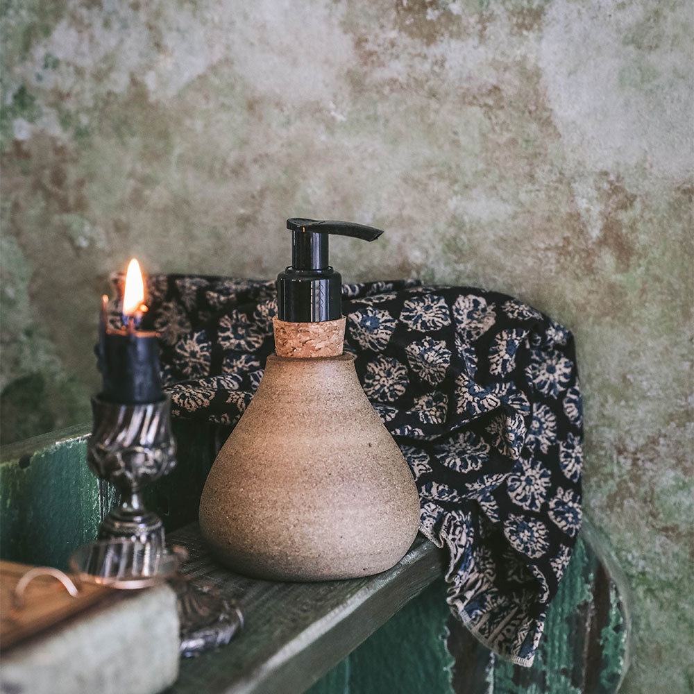 Handmade Ceramic Soap Dispenser for Bathroom & Kitchen - Elegant Liquid Soap Pump for Modern Farmhouse, Spa, and Luxury Home Decor