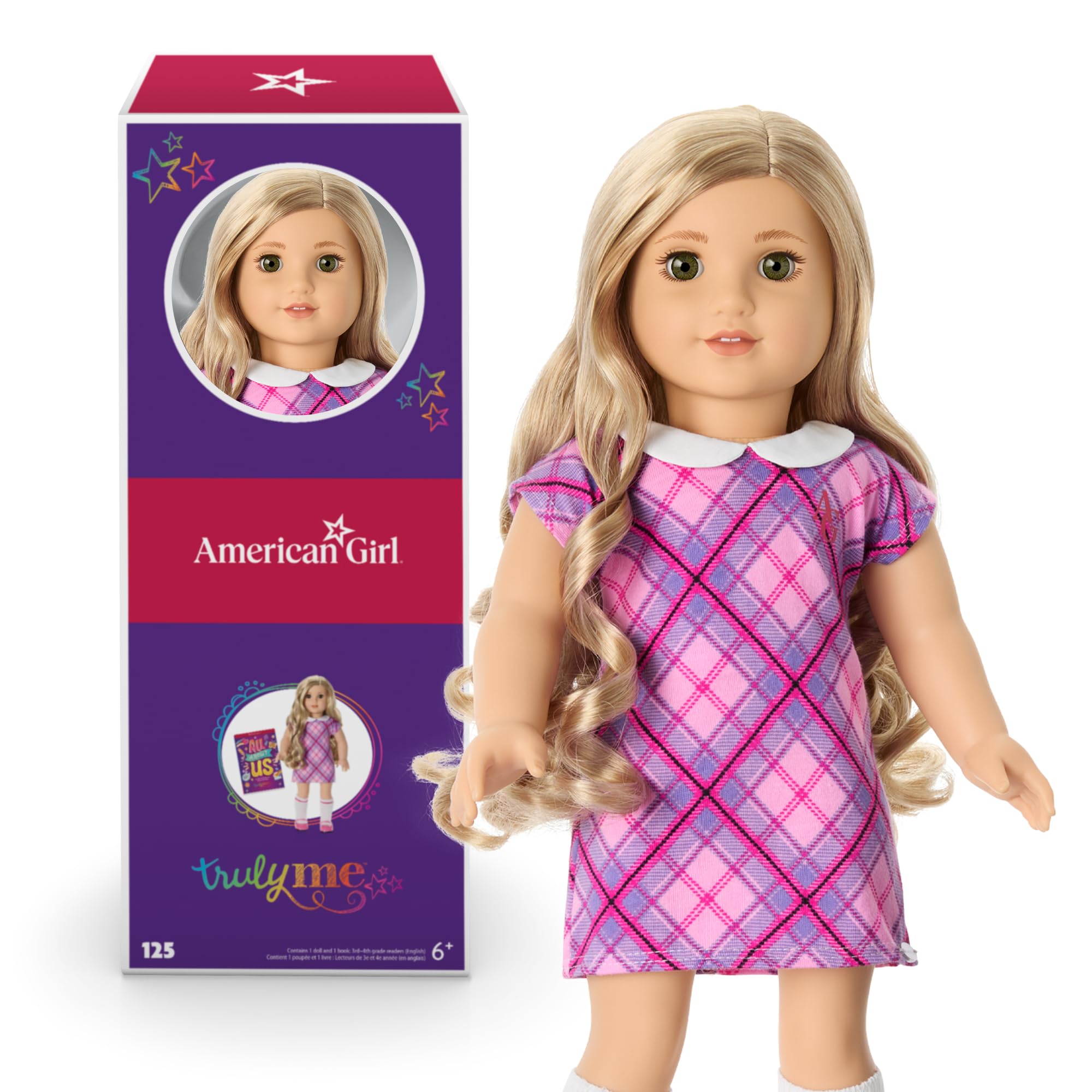 American Girl Truly Me 18-inch Doll #125 with Hazel Eyes & Curly Blonde Hair - Light Skin Warm Olive Undertones - Best Gift for Girls Ages 6+ - Perfect for Playtime, Collecting & Birthday Presents