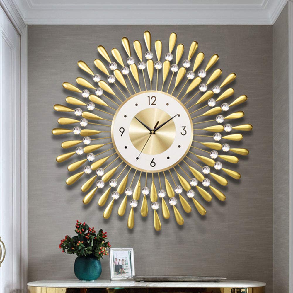 Olz Crystal Diamond Large Sunburst Wall Clock - 24